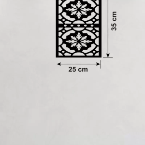 Kar Tanesi ve Barok Desenli Ahşap Duvar Tablosu - 25x35 cm Lazer Kesim Pano