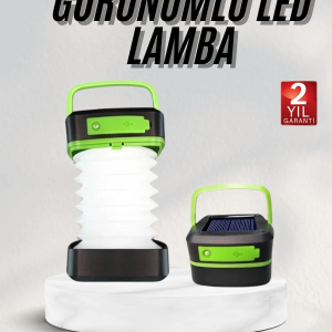 Katlanabilir Kamp Lambası Akordiyon Lamba Şarjlı 3 Kademeli Solar