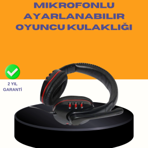 Kırmızı Stereo Kulaklık Yüksek Ses Performansı Dayanıklı Kablo ve Mikrofonlu Tasarım