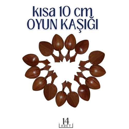 Kısa Oyun Kaşığı Halk Oyunu Kaşığı - Kına Kaşığı Kısa Saplı Zeybek Oyun Kaşığı 14 ADET 718723