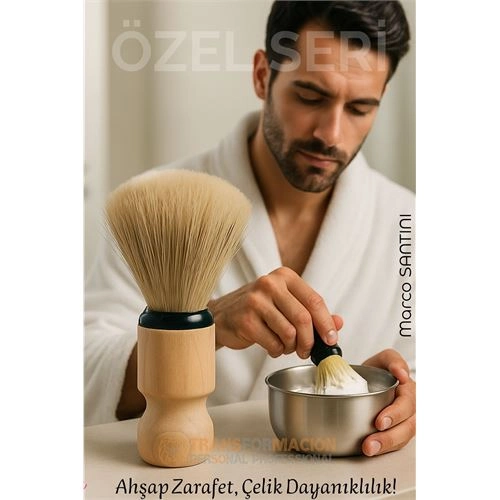 Klasik Tıraş Seti – Ahşap Saplı Fırça & 304 Paslanmaz Çelik Tıraş Tası  722290
