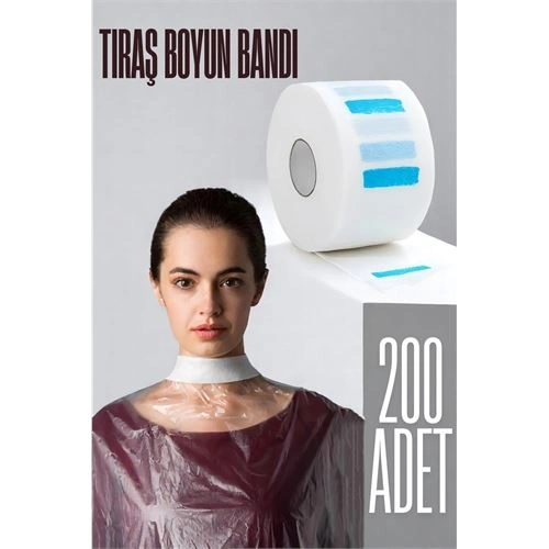 Kuaför Tıraş Boyun Bandı - Berber Boyun Bandı Tek Kullanımlık Boyun Bandı 200 Adet 721616