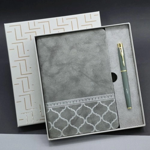 Kutulu Deri Defter Roller Kalem Set