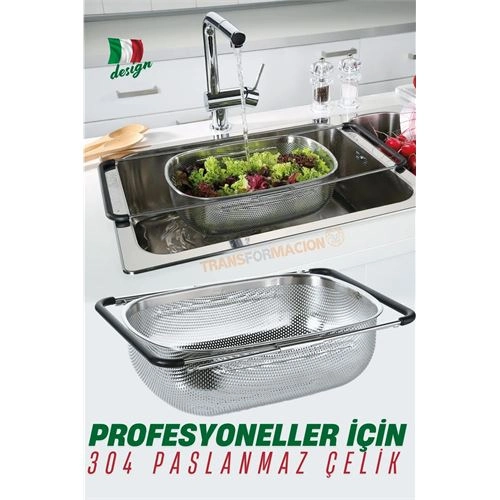 Lavabo Süzgeci Ayarlanabilir Kevgir 304 Paslanmaz Çelik 721523