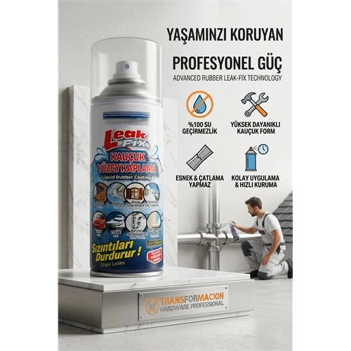 LeakFix Kauçuk Su Yalıtım Spreyi - Anında Sızıntı Önleyicİ 723016