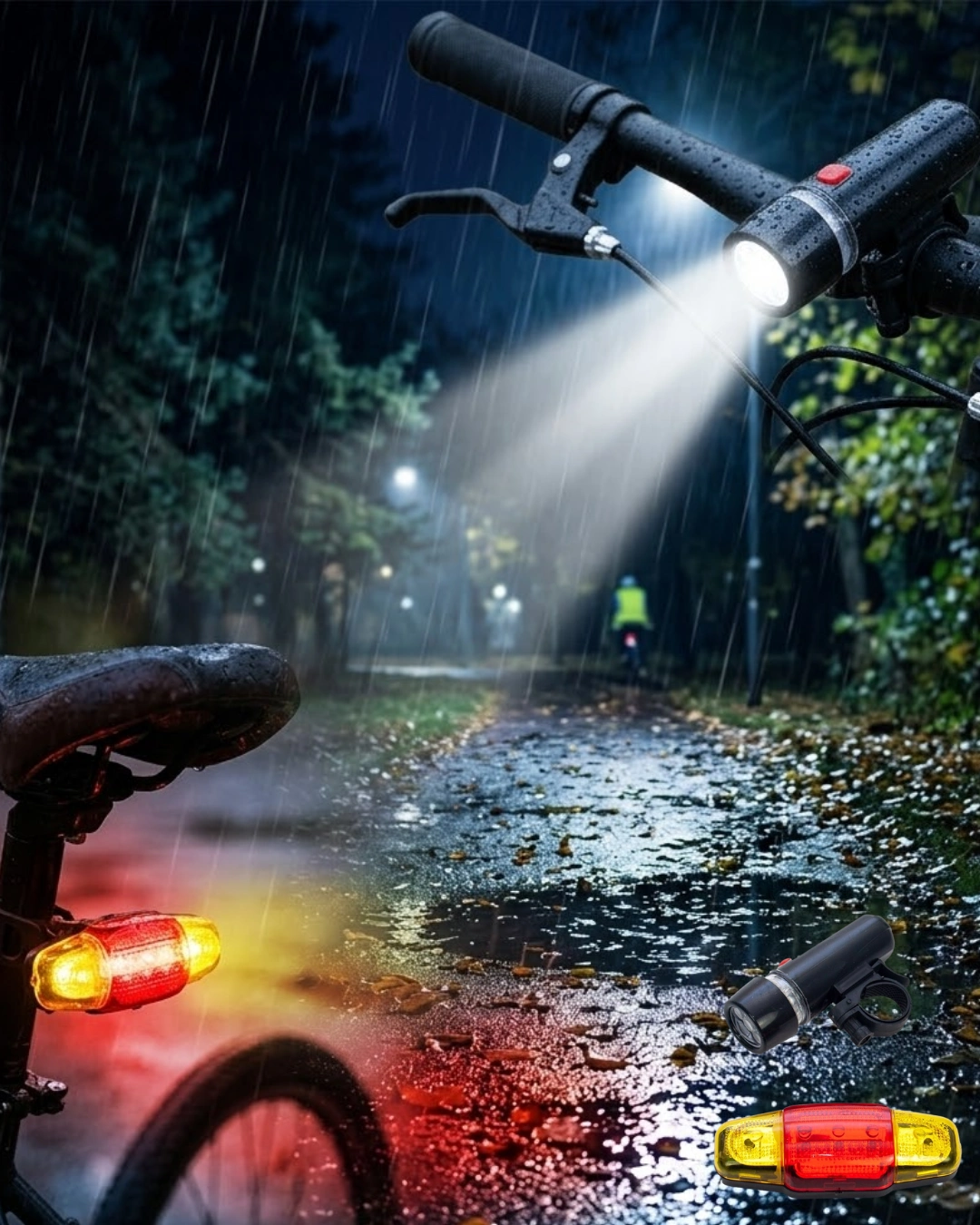 LED Bisiklet Işık Seti Ön Far ve Arka Stop Lambası Güvenlik Seti 1 LED Bisiklet Işık Seti Ön Far ve Arka Stop Lambası Güvenlik Seti