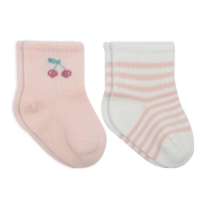 Little Girl Penye Soket Çorap 2li 10139 Pembe Ekru