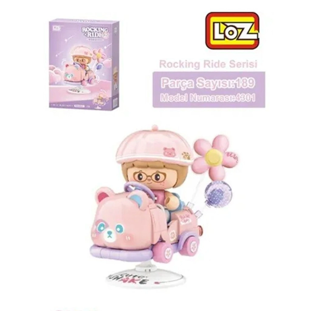 LZ-4301  PEMBE AYI SALLANMA SÜRÜŞÜ 189 PARÇA BLOCK OYUNCAK