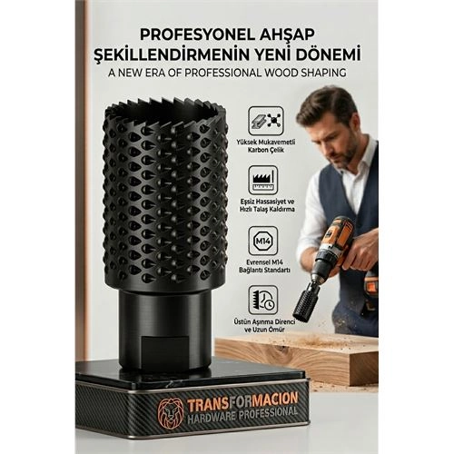 M14 29 mm Panç Törpü Agresif Ahşap Oyma Freze | Avuç Taşlama Uyumlu Şekillendirici 723040