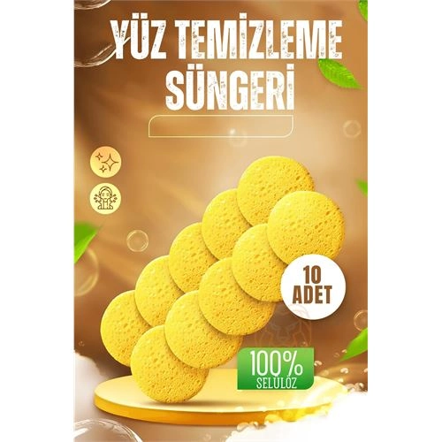 Makyaj Temizlik Pedi Cilt Temizlik Süngeri Doğal Selülöz 10 ADET 721404