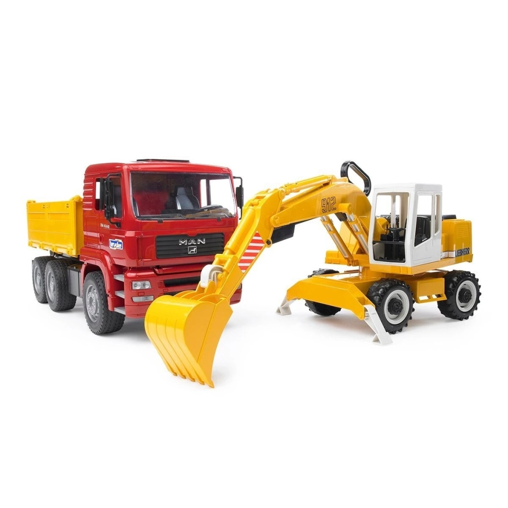 Man Damperli Kamyon Ve Liebherr Ekavatör