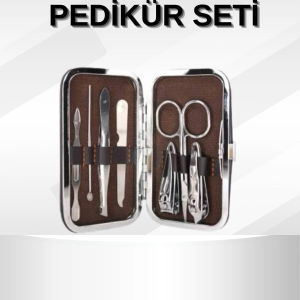 Manikür Pedikür Seti 7 Parça Tırnak Makası Kaş Makası Cımbız Çantalı
