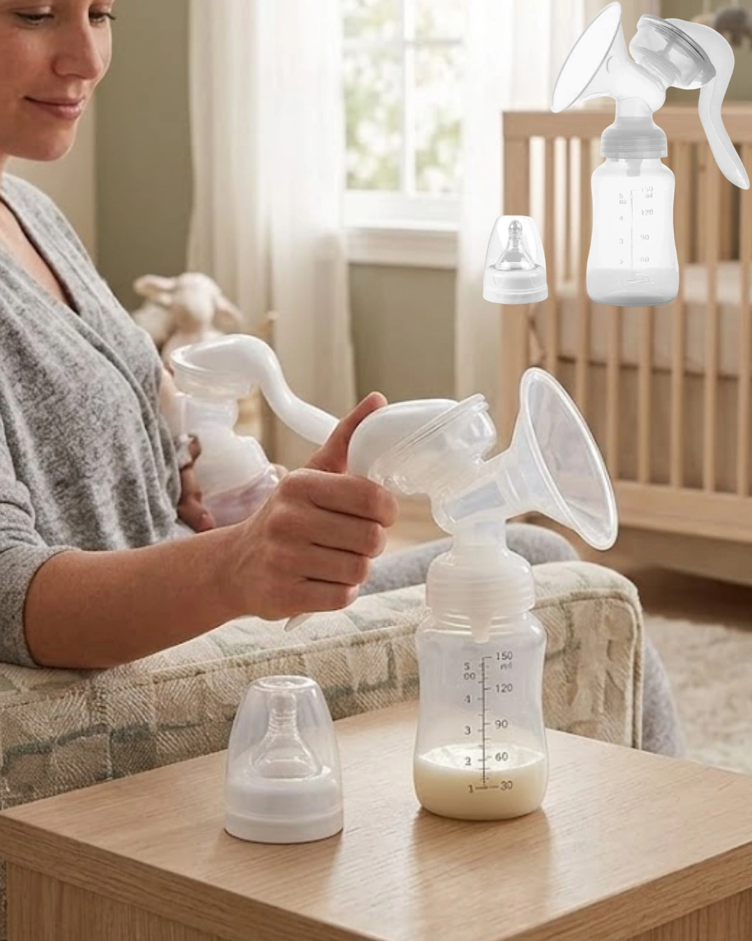 Manuel Göğüs Pompası Masaj Özellikli BPA İçermez Taşınabilir 180 ML 1 Manuel Göğüs Pompası Masaj Özellikli BPA İçermez Taşınabilir 180 ML