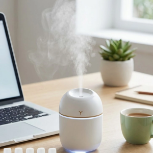 Mini Hava Nemlendirici USB Bağlantılı LED Işıklı 5 Esans Hediyeli Aromaterapi Difüzörü