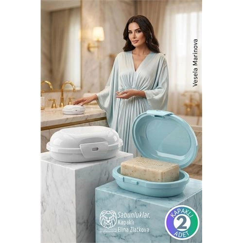 Modern Banyo Tasarımı: 2’li Premium Sızdırmaz Kapaklı Sabunluk Seti - Hijyenik Seyahat Kutusu