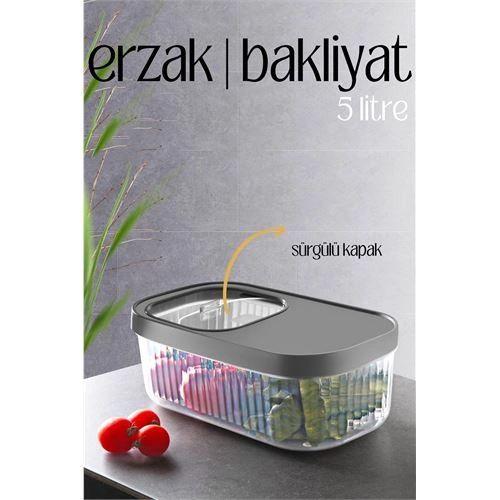 MultiBox Erzak Bakliyat Kutusu Sürgülü Kapak 5 Litre 718466