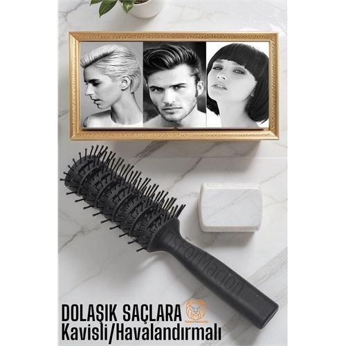 Nano Dolaşık Saç Tarağı Kavisli Havalandırmalı 720344