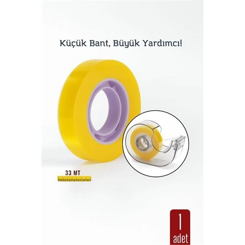 Para Bandı Küçük Makinelere 12MM 33 mt Küçük Makine Bandı – Şeffaf Bant | Masa Üstü Dispenser Uyumlu 716920