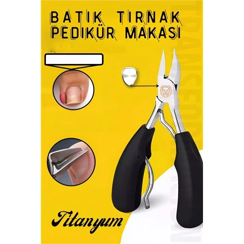 Pedikür Makası Tırnak Batık Makası Titanyum Çelik Profesyonel 721332