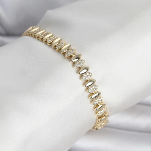 Pirinç Gold Renk Arpa Model Kadın Bileklik