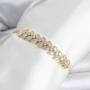 Pirinç Gold Renk Başak Model Su Yolu Kadın Bileklik