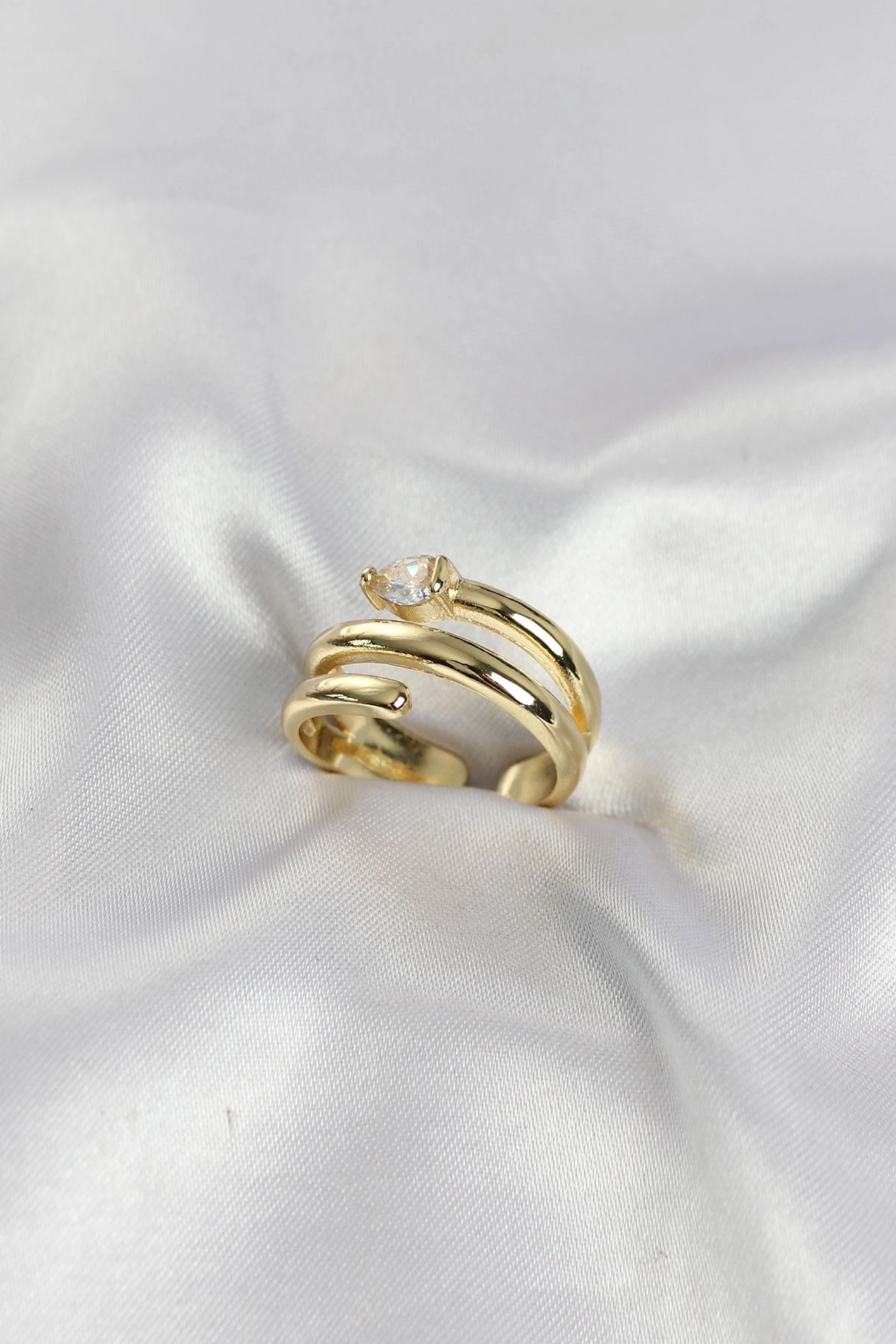 Pirinç Gold Renk Sarmal Yılan Model Kadın Yüzük 1 Pirinç Gold Renk Sarmal Yılan Model Kadın Yüzük