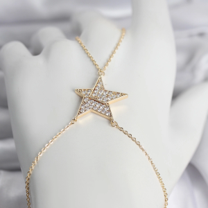 Pirinç Gold Renk Zirkon Taşlı Yıldız Model Kadın Şahmeran