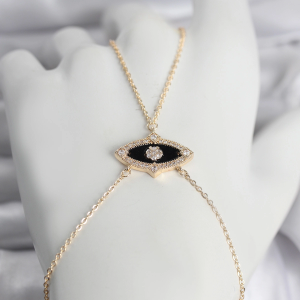Pirinç Göz Model Gold Renk Zirkon Taşlı Kadın Şahmeran
