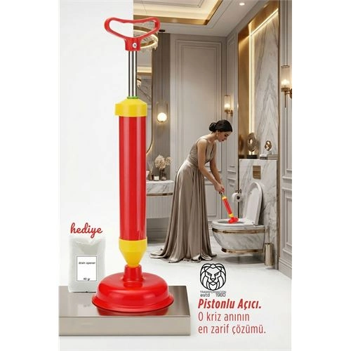 Pistonlu Lüks Klozet Açma Pompası ve Profesyonel Lavabo Gider Açıcı Set 717213