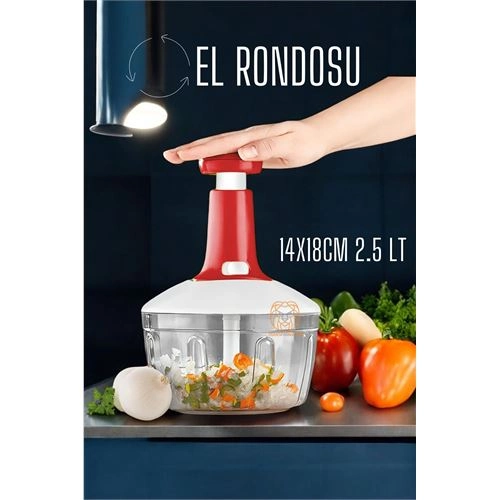 Pratik El Rondosu Üstten Basmalı 5 Bıçaklı 2.5 LİTRE 14X18CM 720896