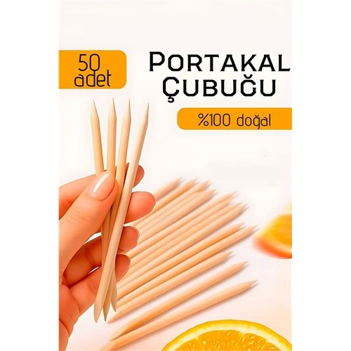 Profesyonel 50’li Portakal Çubuğu Seti - 11.5 cm Manikür & Pedikür Et İtici ve Tırnak Temizleme Seti 722611