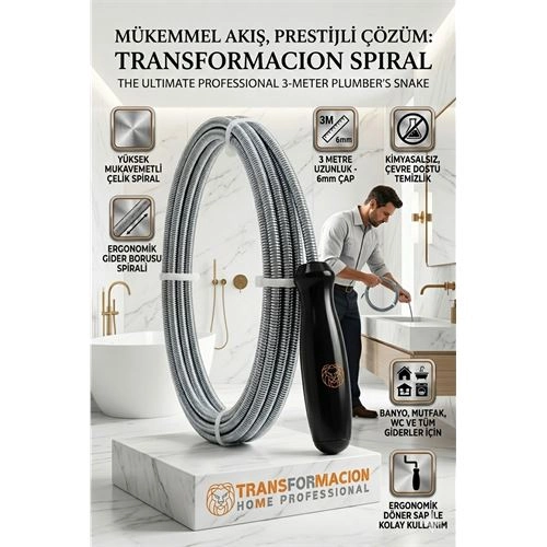Profesyonel Gider Açıcı Spiral Çelik 3 Metre 723030