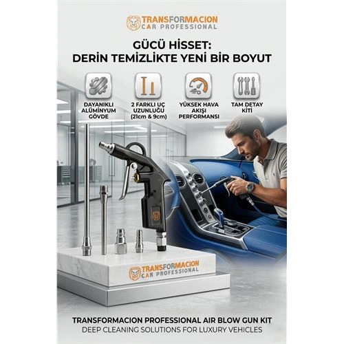 Profesyonel Metal Hava Üfleme Tabancası Seti - 21 cm Uzun ve Kısa Nozul Kompresör Ucu 723153