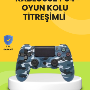 PS4 Uyumlu Kablosuz Oyun Kolu Ergonomik Çift Titreşimli