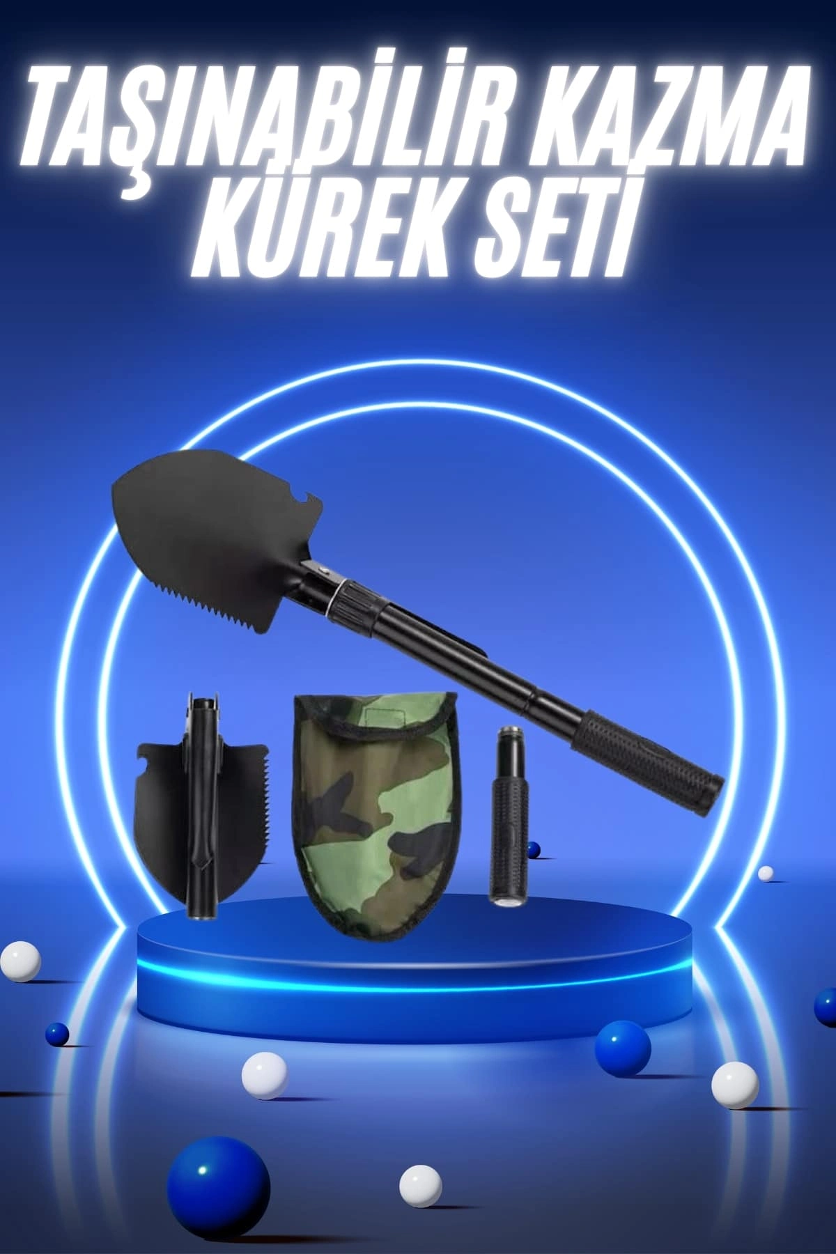 Pusulalı Katlanabilir Kazma Kürek Kamp Seti Kamp Küreği Portatif Çantalı 1 Pusulalı Katlanabilir Kazma Kürek Kamp Seti Kamp Küreği Portatif Çantalı
