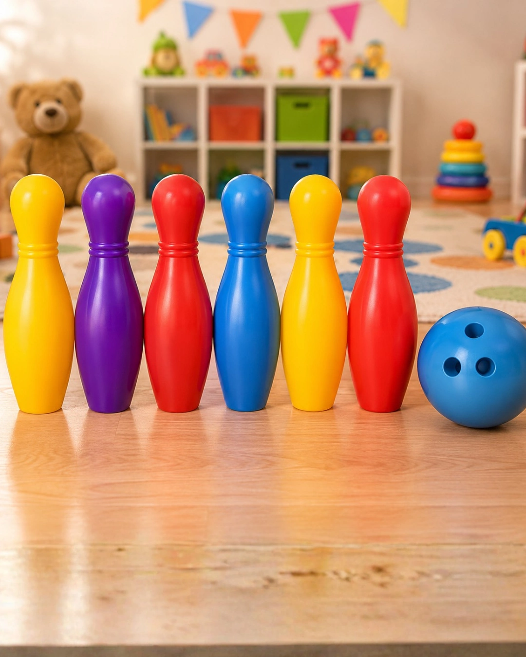 Renkli Çocuk Bowling Oyunu 6 Kukalı Eğitici Eğlence Seti 1 Renkli Çocuk Bowling Oyunu 6 Kukalı Eğitici Eğlence Seti