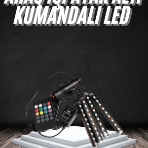 RGB Işıklı Araç İçi Aydınlatma Kumandalı 12'li Led Işık Renk Değiştirebilen