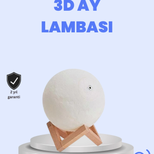 RGB Modlu 16 Renkli Ay Gece Lambası 3D Baskı