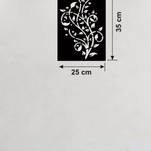 Sarmaşık Dalı Tasarım Ahşap Duvar Tablosu - 25x35 cm Lazer Kesim Dekoratif Pano