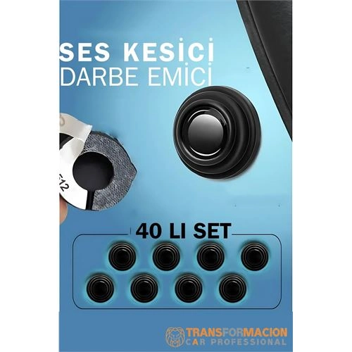 Ses Emici Kauçuk Conta Kapı Bagaj Kaput Titreşim Kesici 40 LI SET 721825
