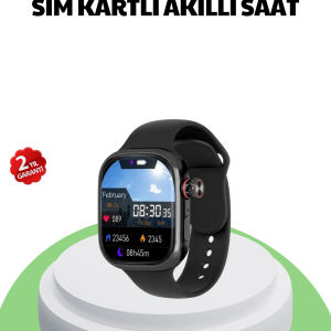 Sesli Arama Özellikli SIM Kartlı Siyah Akıllı Saat