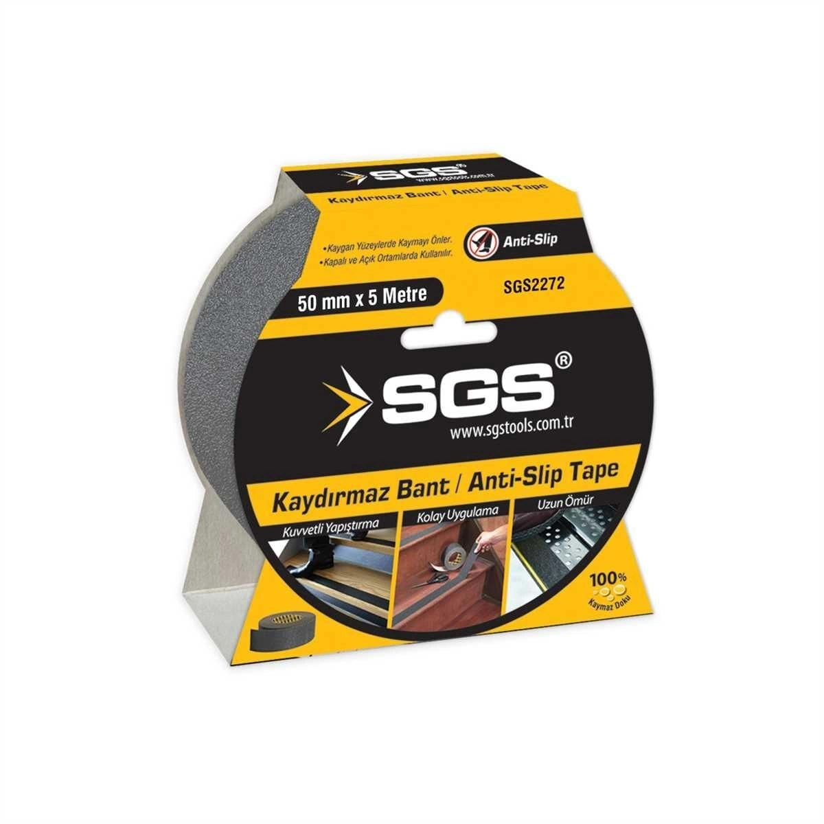 Sgs 2272 Siyah Kaydırmaz Bant 50 mm 5 Metre