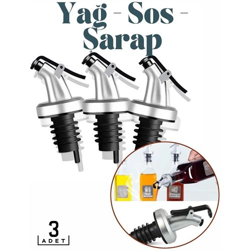 Şişe Tıpa Dağıtıcı Akış Seti 3'lü BiancoLilla Design 718418