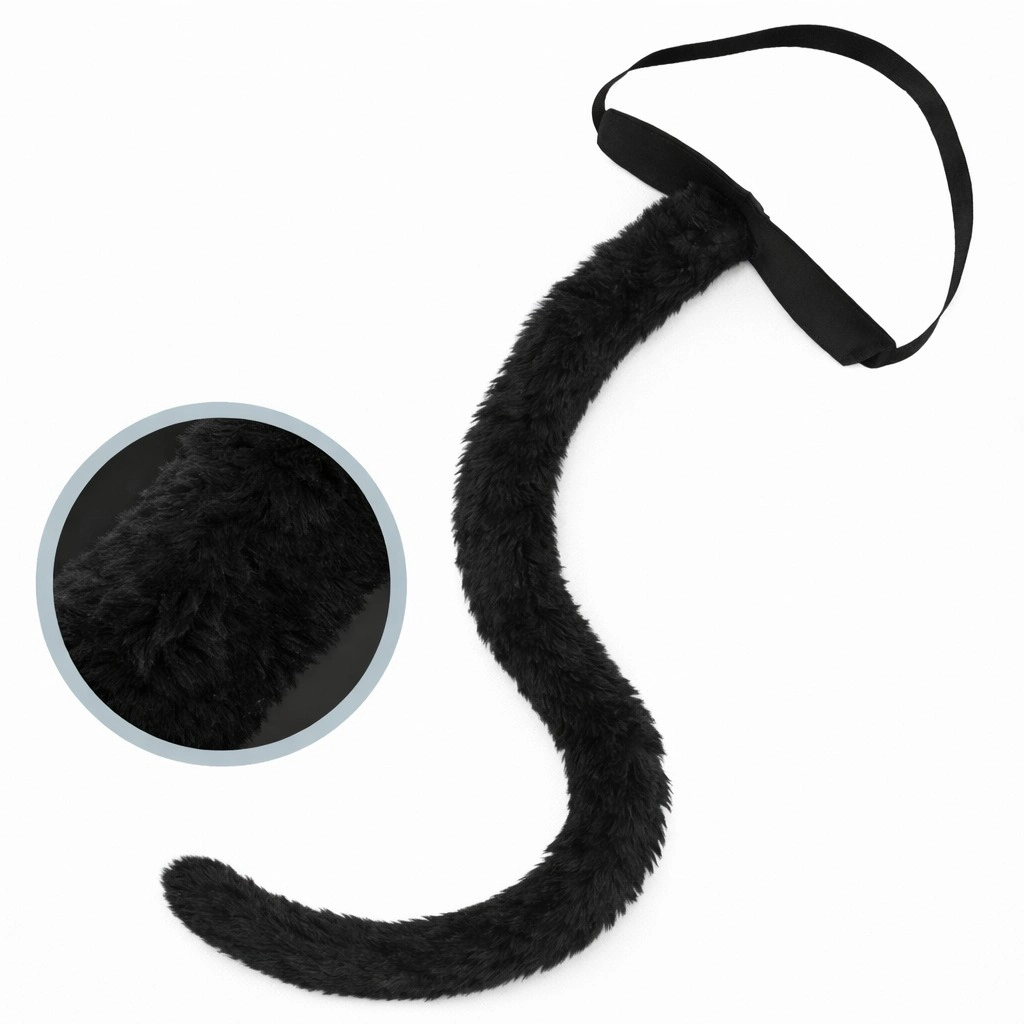 Siyah Peluş Kuyruk Şekil Verilebilir 70 cm
