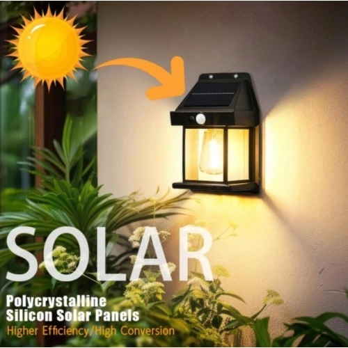 Solar Rustik Ampullü Duvar Lambası - Gün Işığı