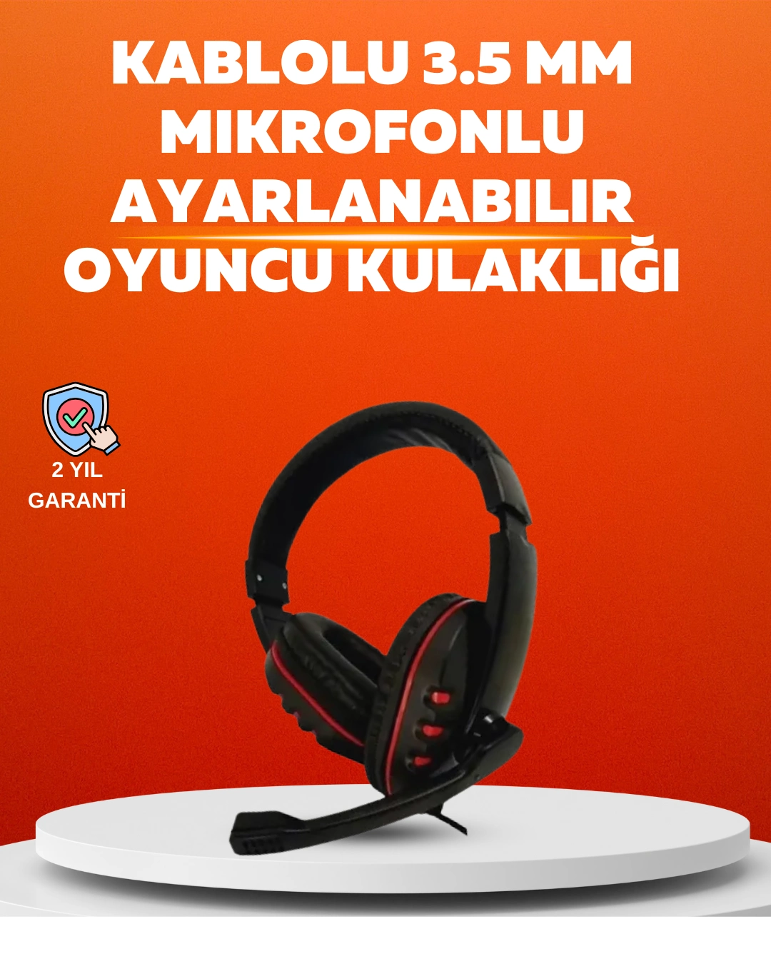 Stereo KırmızıKulaklığı Yumuşak Pedli Mikrofonlu 1 Stereo KırmızıKulaklığı Yumuşak Pedli Mikrofonlu
