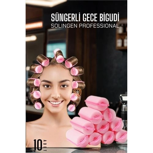 Süngerli Gece Bigudisi Isısız Saç Şekillendirme Doğal Bukle Bigudisi 3 cm 10 Adet 719759