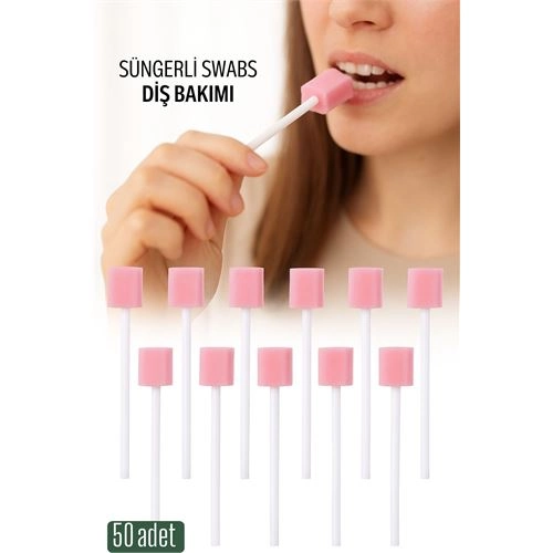 Süngerli Swab - Ağız ve Diş Bakım Çubuğu - 50 Adet 722088