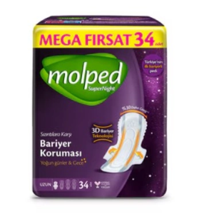 SüperNight Uzun Ped Mega 34 Adet