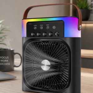 Taşınabilir Sprey Fan RGB Işıklı Mini Klima Soğutucu Nemlendirici USB Şarjlı